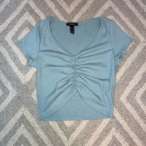 Ruched Ribbed Crop Top Size Medium